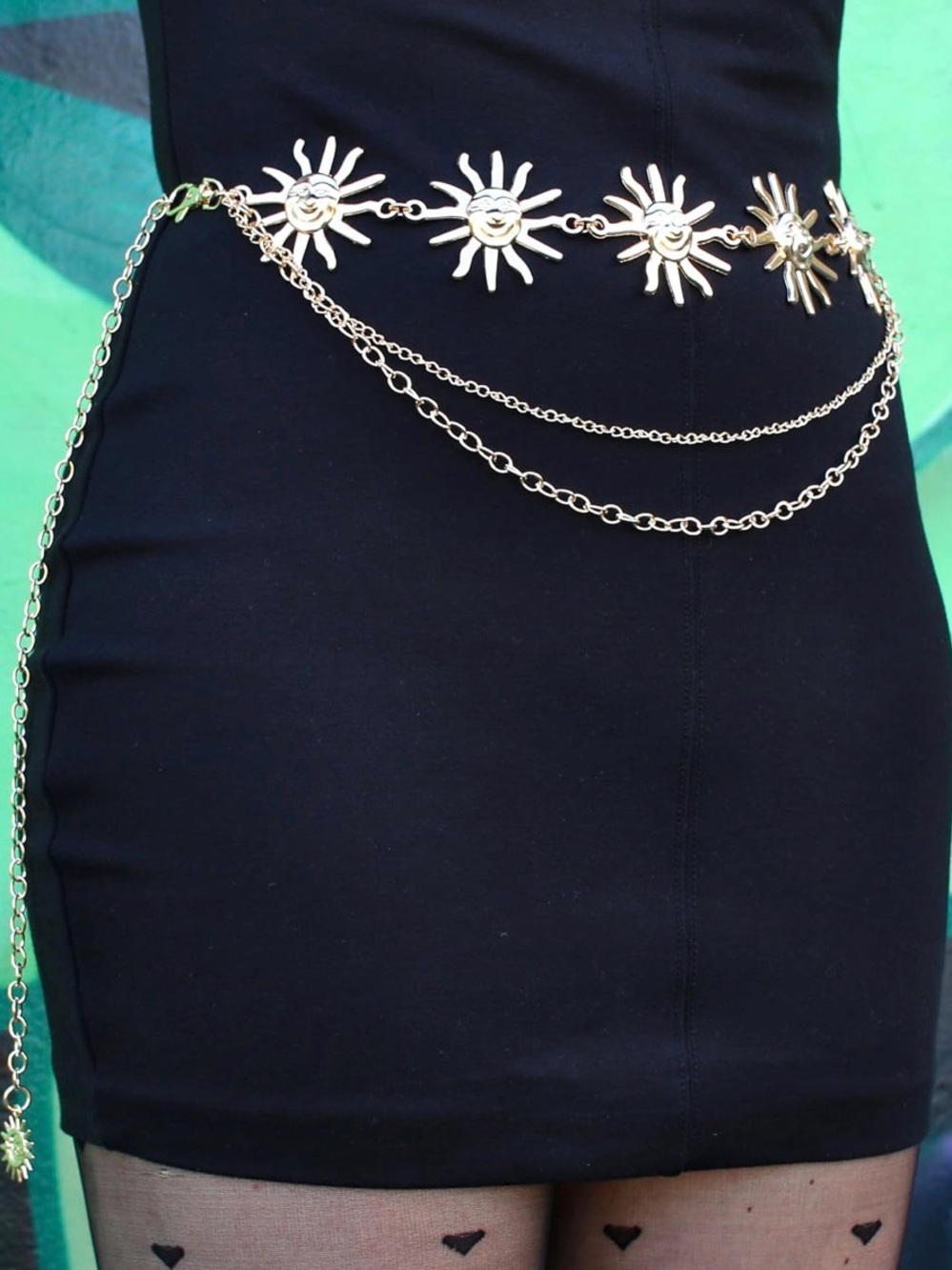 Gold Sun Waist chain belt - Picture 7 of 10